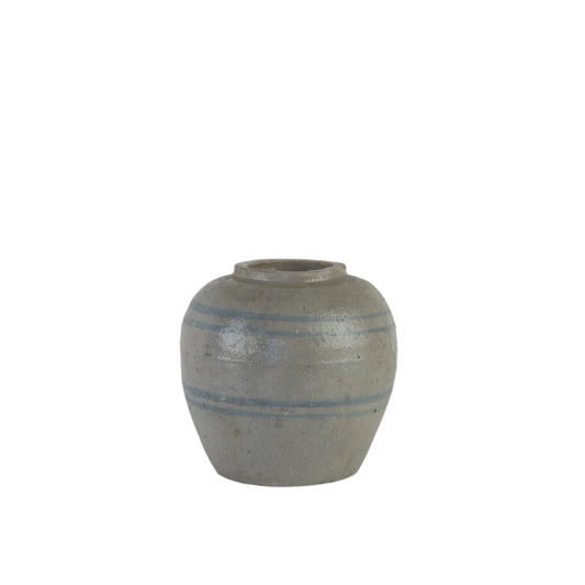 Vintage Striped Ceramic Vase